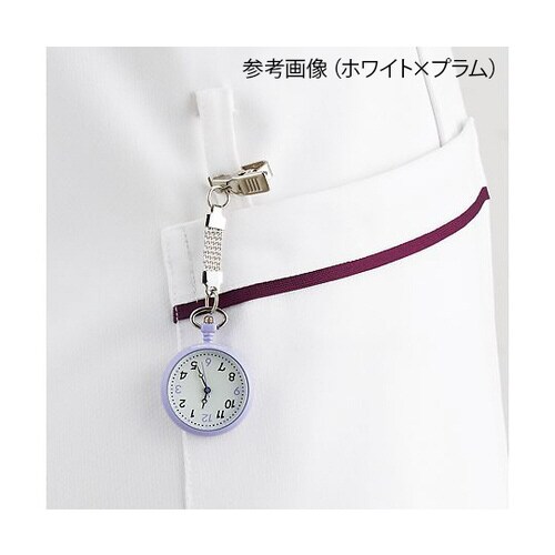 レディススクラブジャケット半袖 プラムxグレー S