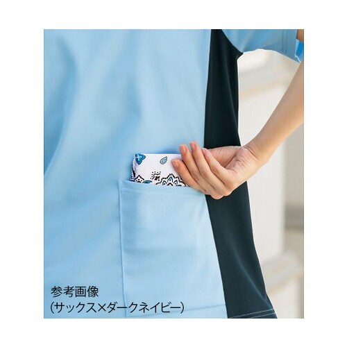 ポロシャツ サックスxダークネイビー 3L