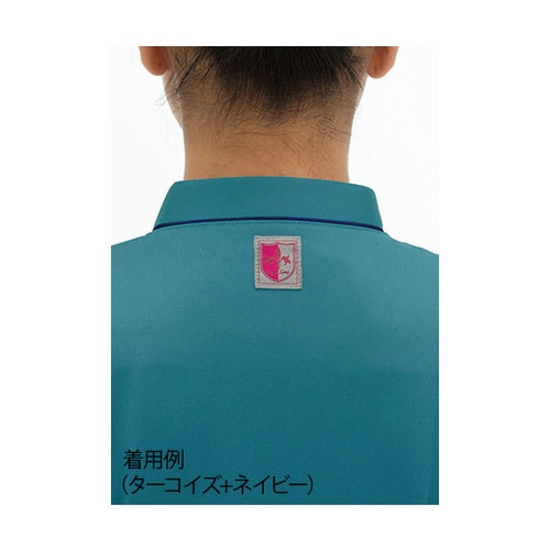 女子スクラブ ターコイズ+ネイビー M