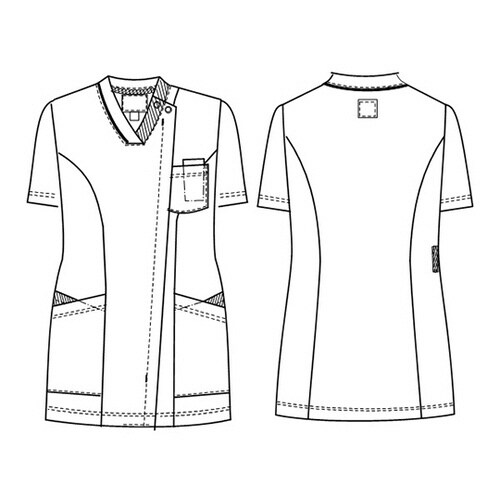 女子スクラブ ターコイズ+ネイビー S