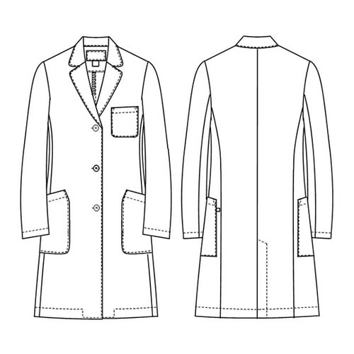 女子シングル診察衣 ホワイト L