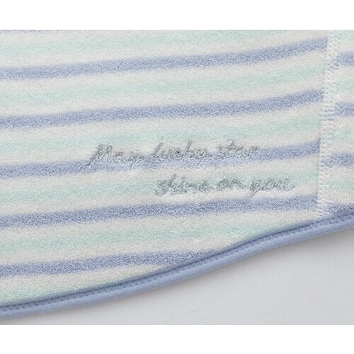 ふわふわパイルボーダー妊婦帯 サックス LL