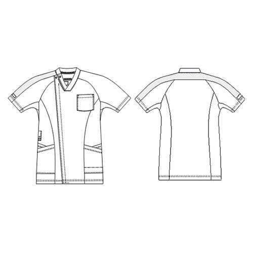 男子スクラブ ネイビー+ターコイズ S