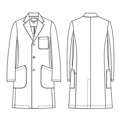 男子シングル診察衣 ブルー L