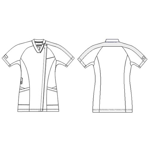 女子スクラブ ディープピンク+ボルドー L