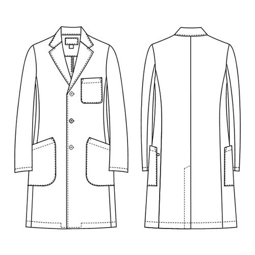 男子シングル診察衣 ホワイト LL