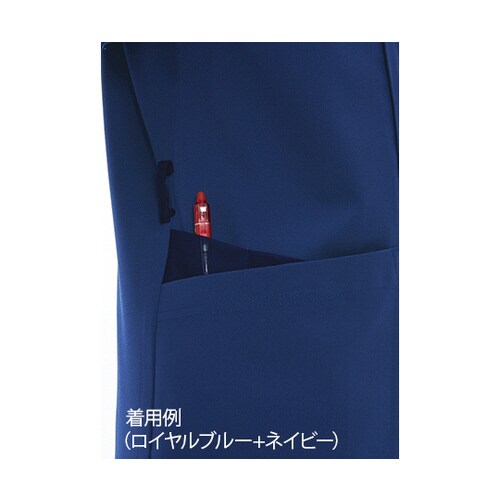 男子スクラブ ターコイズ+ネイビー L