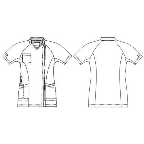 女子スクラブ ネイビー+ピンク M