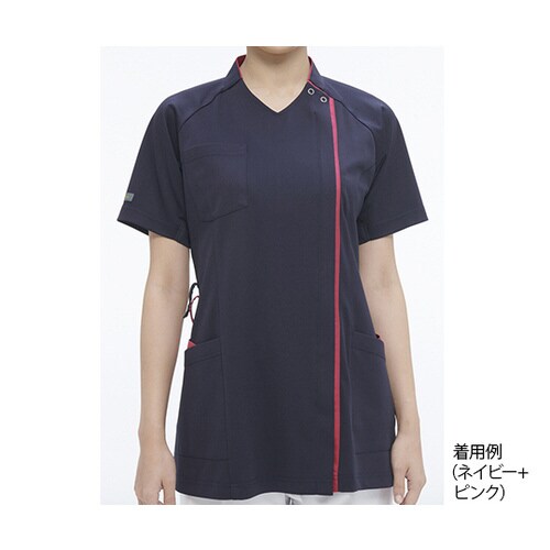 女子スクラブ ネイビー+ピンク M