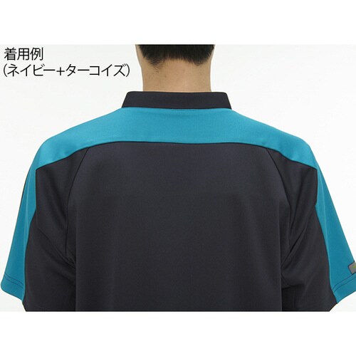 男子スクラブ ターコイズ+ネイビー M