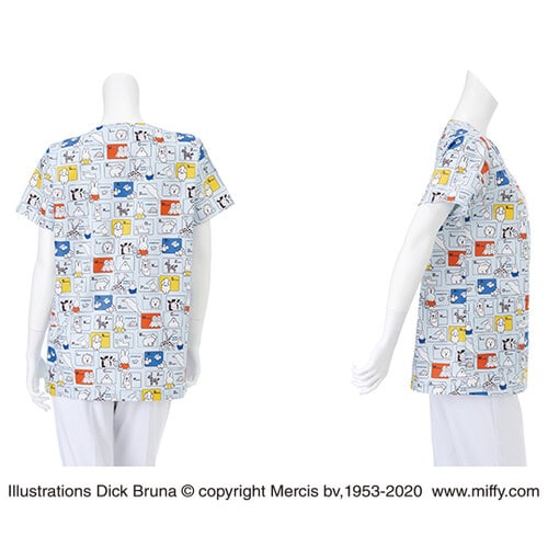 男女兼用スクラブ ブルー M