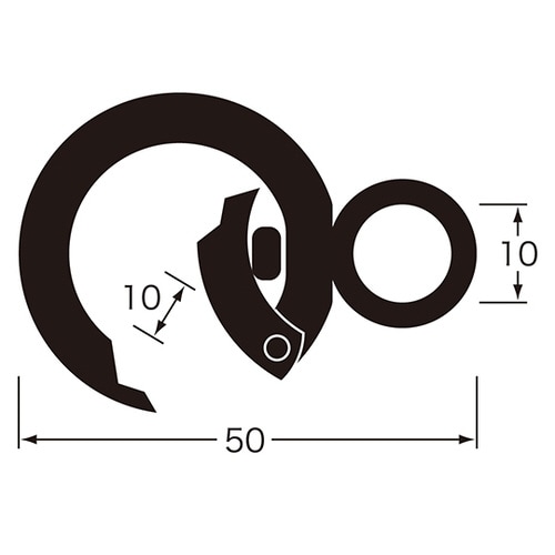 回転カラビナ 50mm ゴールド