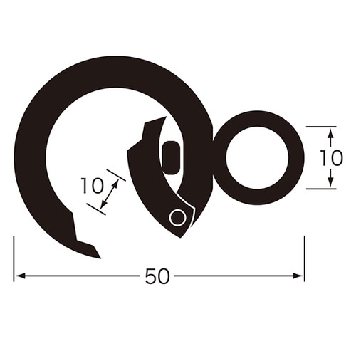 回転カラビナ 50mm マットシルバー