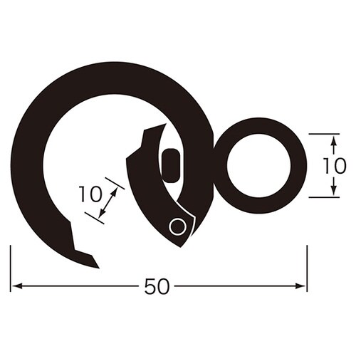 回転カラビナ 50mm マットブラック