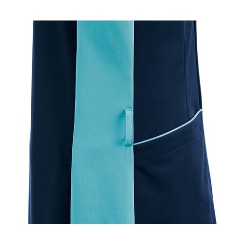 メンズ半袖スクラブジャケット3Lネイビー×アクア