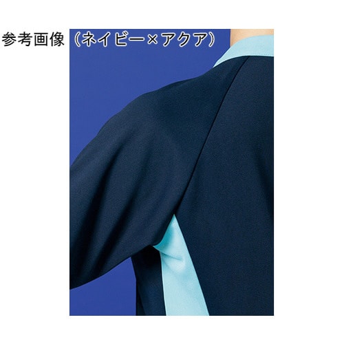 メンズ半袖スクラブジャケットSネイビー×グリーン