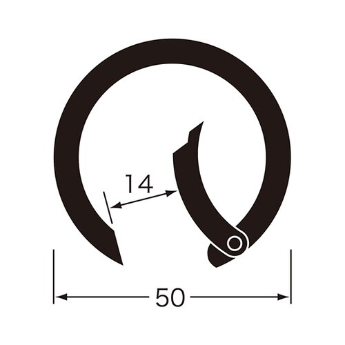 丸カラビナ 50mm マットブラック