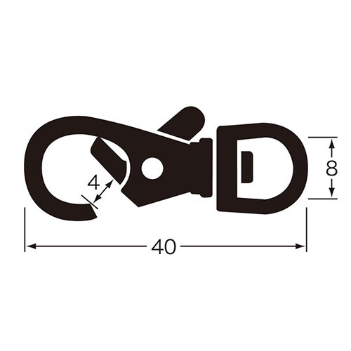 A型スナップ 40mm マットブラック