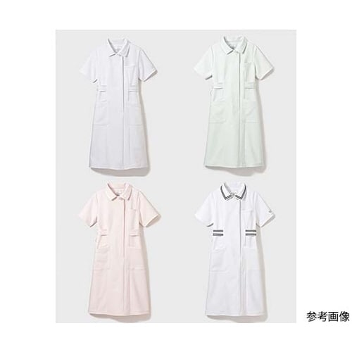 ラインカラーワンピース ホワイト×ネイビー L