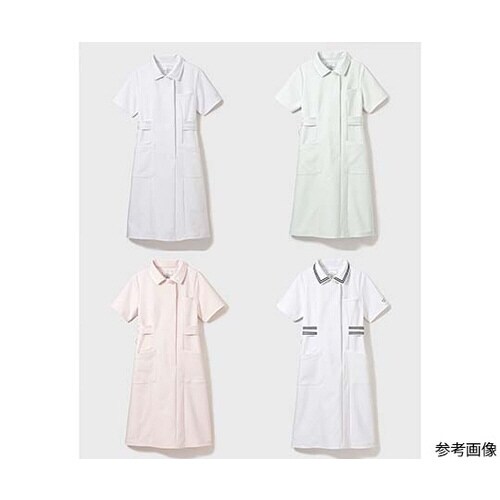 ラインカラーワンピース ホワイト×ミント S