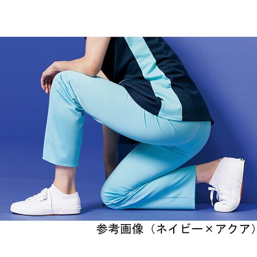 メンズ半袖スクラブジャケット3Lネイビー×パープル