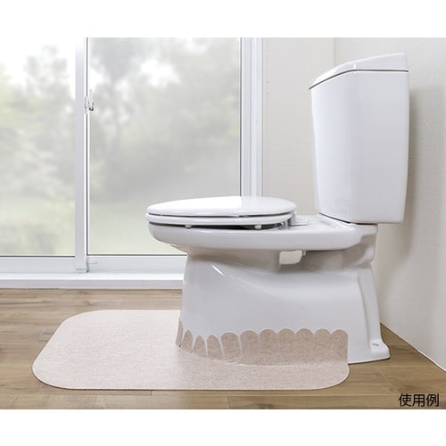 吸着拭けるトイレマット無地 ロング BE