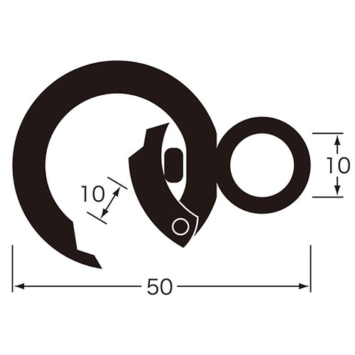 回転カラビナ 50mm ピンクゴールド