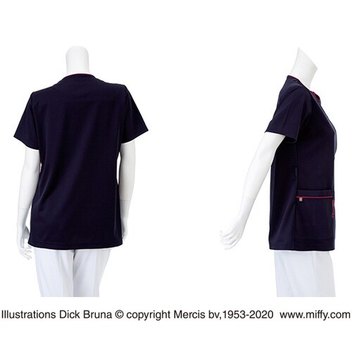 女子スクラブ ネイビー+オレンジ S