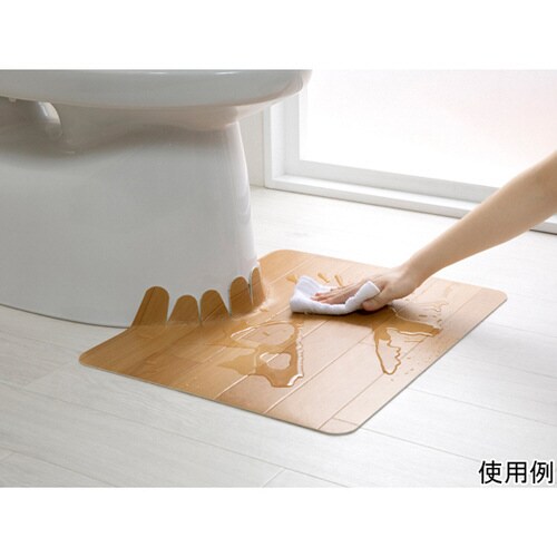 吸着拭けるフロアトイレマットウッド