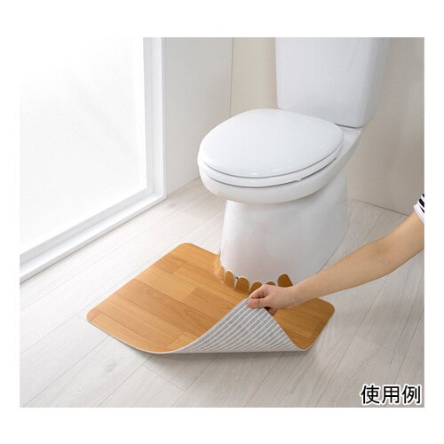 吸着拭けるフロアトイレマットウッド