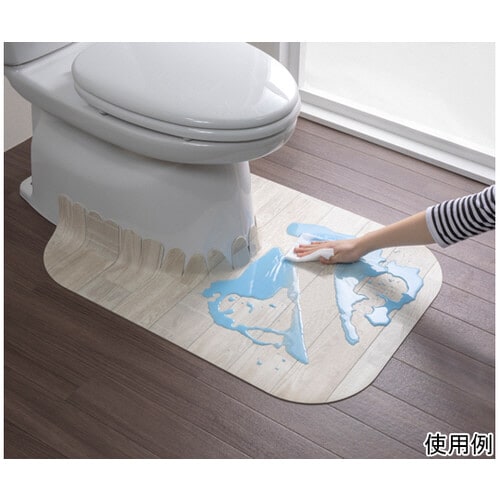 吸着拭けるフロアトイレマットウッド