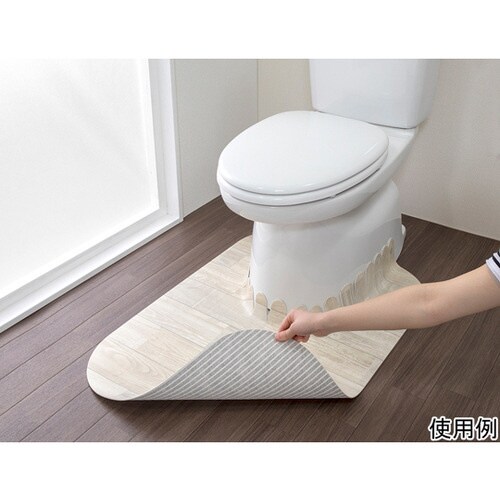 吸着拭けるフロアトイレマットウッド