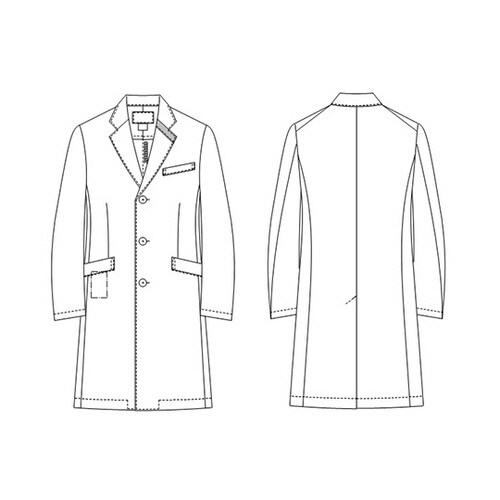 男子シングルドクターコート Tネイビー S