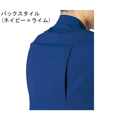 メンズ半袖スクラブジャケットMパープル×グレイ