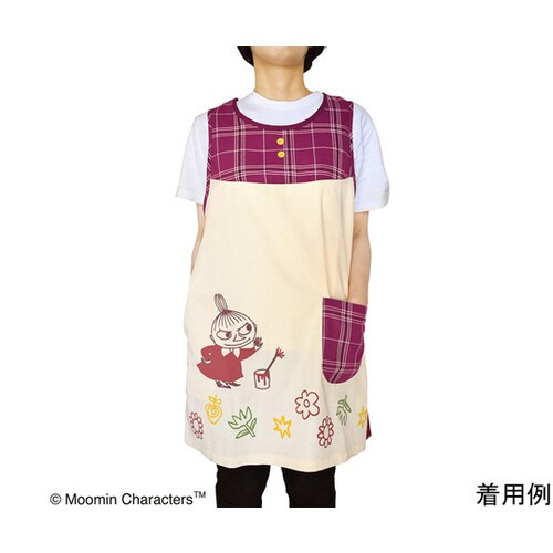 ムーミンエプロン チェック ボルドー