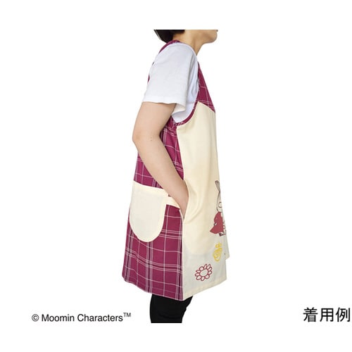 ムーミンエプロン チェック ボルドー