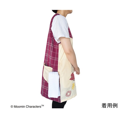 ムーミンエプロン チェック ボルドー