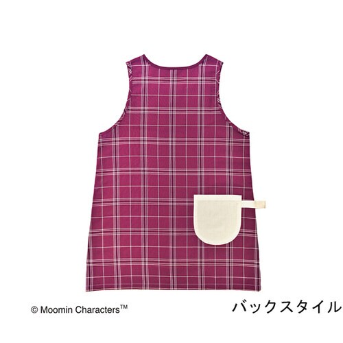 ムーミンエプロン チェック ボルドー