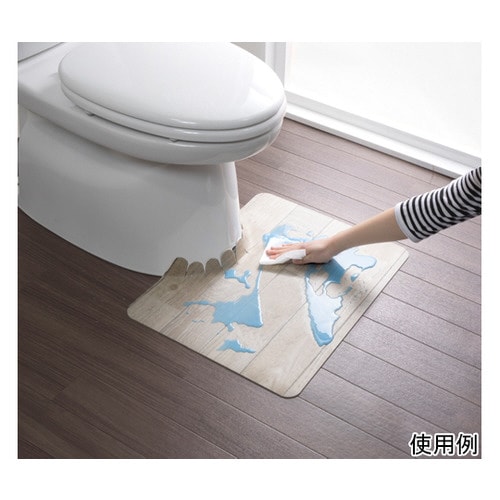 吸着拭けるフロアトイレマットウッド