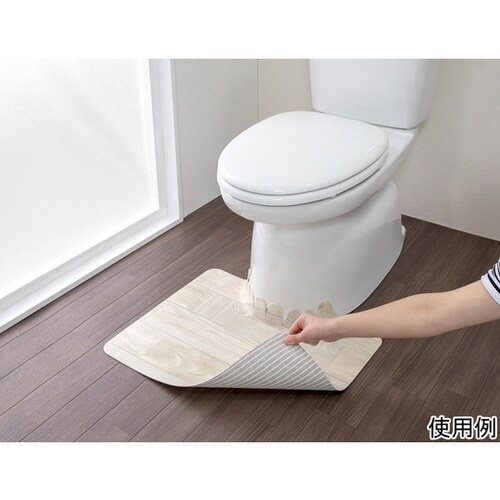 吸着拭けるフロアトイレマットウッド