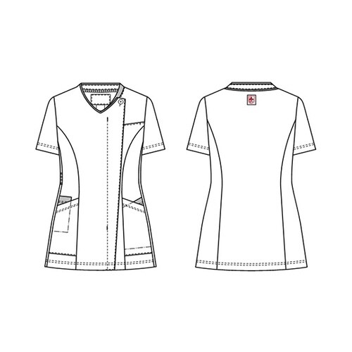 女子スクラブ ターコイズ+ネイビー M