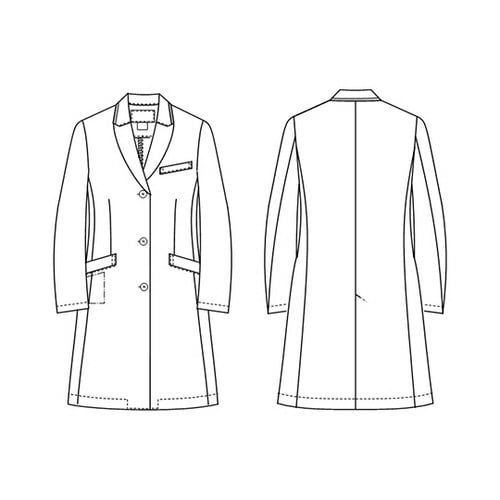 女子シングルドクターコート Tネイビー LL