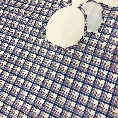 大人用食事エプロン 格子柄 ネイビー