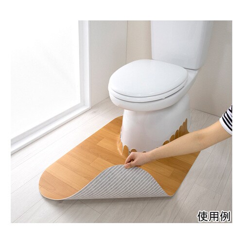 吸着拭けるフロアトイレマットウッド