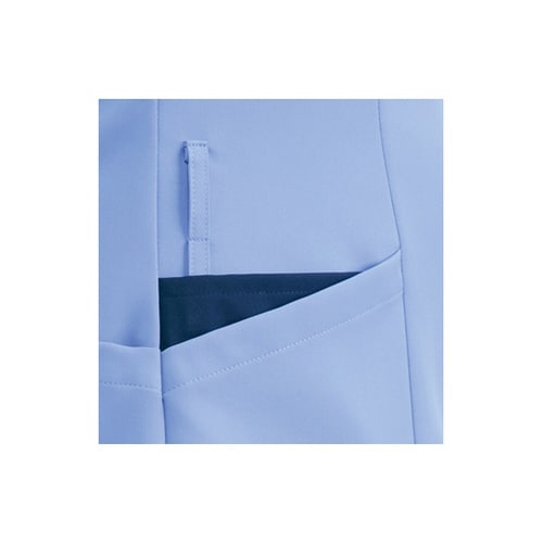メンズ半袖スクラブジャケットLミディアムブルー