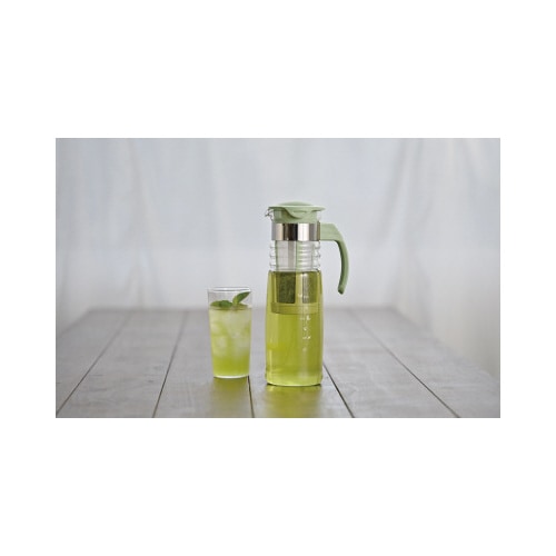 かご網付き水出し茶ポットグリーン 1200ml