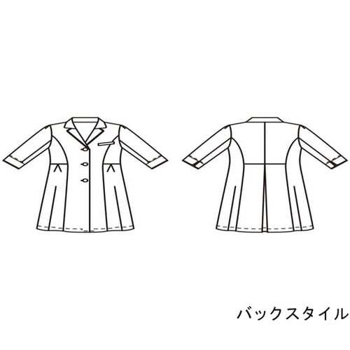 ドクターコートレディス7分袖 白/ゴールド L