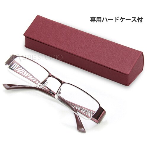 老眼鏡 レッド 眼鏡ケース付き +2.5