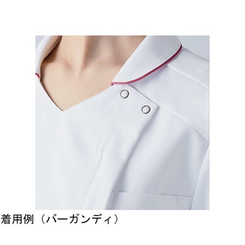 ナースジャケット 半袖 白/ネイビー LL