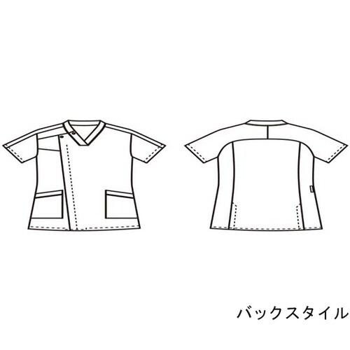 スクラブ メンズ 半袖 白/グレー S